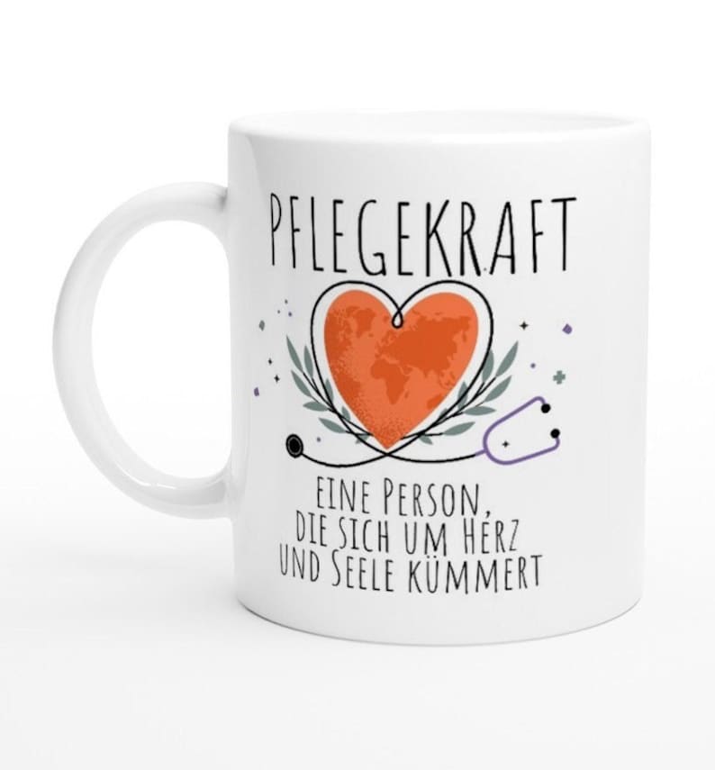 Pflegekraft Tasse - Abschiedsgeschenk für Pfleger & Pfelgerin mit Herz, Kaffeetasse Pflegepersonal Geschenk Pflegeausbildung image 1