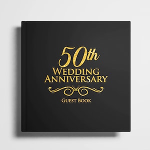 50th anniversary guest book golden wedding anniversary memory book - 50th anniversary gifts for parents and couples