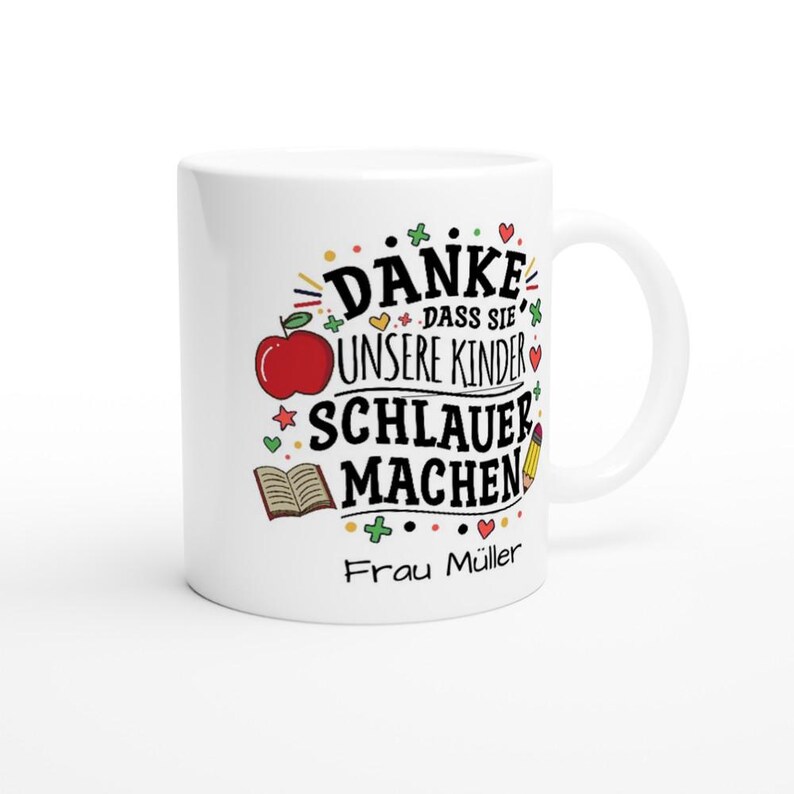 Danke Lehrerin mit Herz Tasse - Personalisiertes Geschenk zum Abschied, Ruhestand & Dankeschön für Lehrer Bild 4