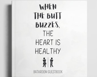 Bathroom Guest Book - Bathroom Decor Funny Toilet Rules and Housewarming Gift for new home
