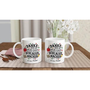 Danke Lehrerin mit Herz Tasse - Personalisiertes Geschenk zum Abschied, Ruhestand & Dankeschön für Lehrer Bild 2