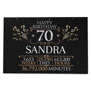70th birthday guestbook personalized – custom memory book 70 years, birthday gift for her or him, party guest book keepsake