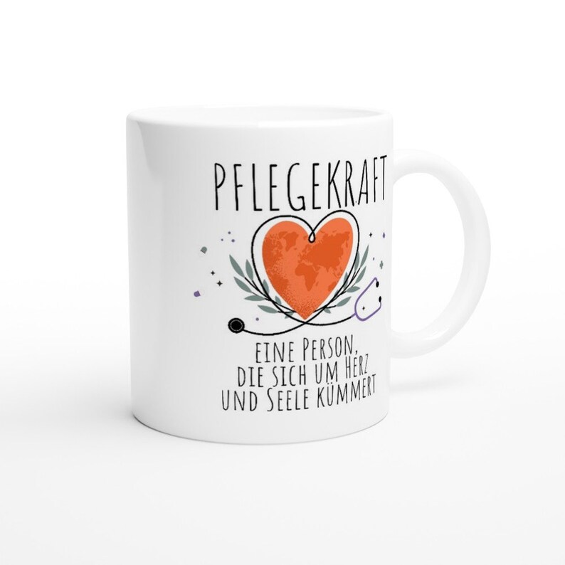 Pflegekraft Tasse - Abschiedsgeschenk für Pfleger & Pfelgerin mit Herz, Kaffeetasse Pflegepersonal Geschenk Pflegeausbildung image 4