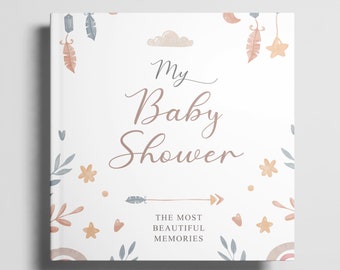 Baby Shower Guest Book Keepsake for Baby Girl Boy - Sign In Book with 40 Pages - Perfect Baby Shower Gift - Personalized Memory Book