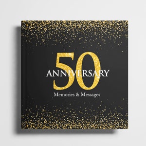 50th anniversary guest book golden wedding anniversary memory book - 50th anniversary gifts for parents and couples