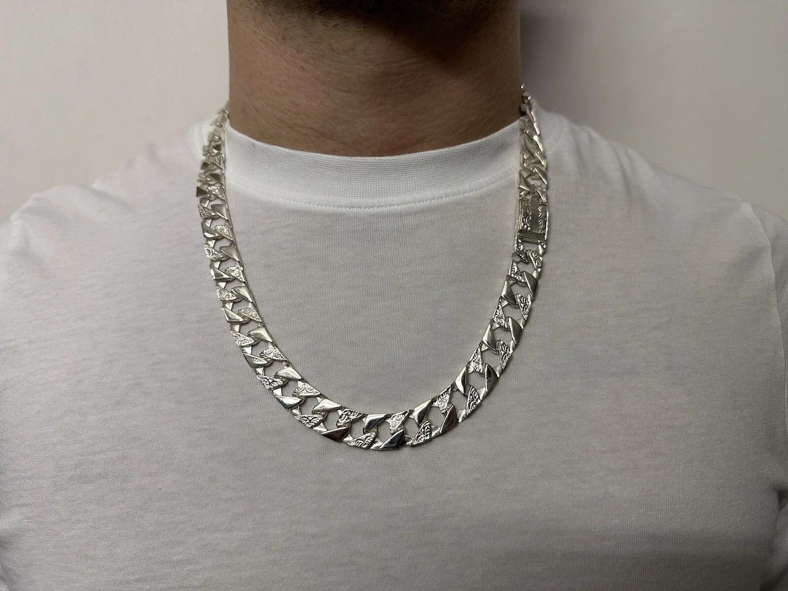 Sterling Silver Curb Chaps Chain Men’s Gents 12mm Old School Heavy 925 ...