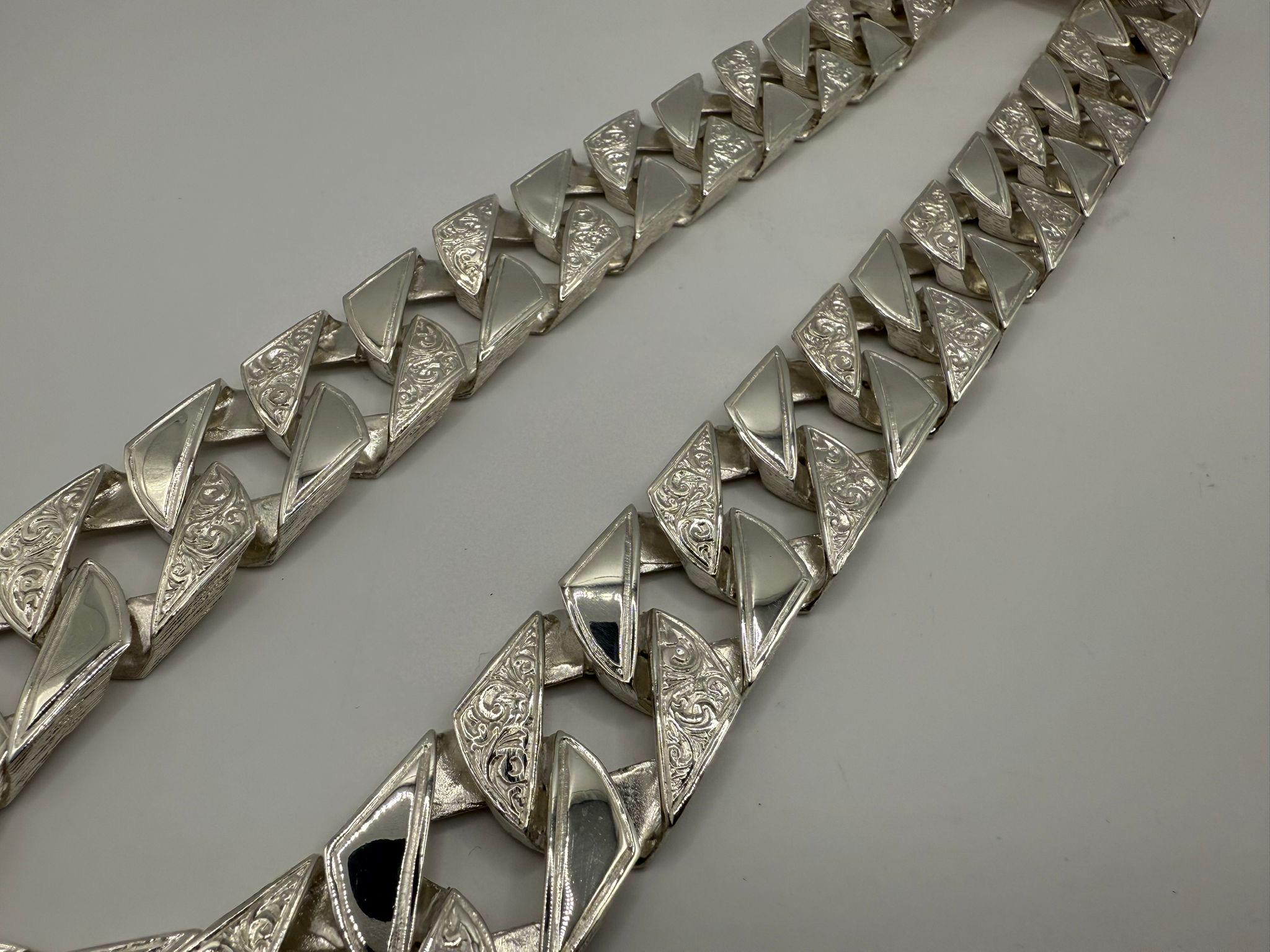 Sterling Silver Mens Chain Curb Chaps Old School 20mm Heavy 925 Gents ...