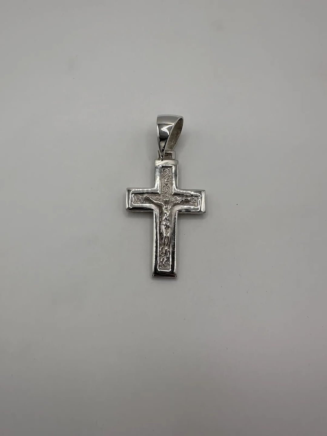 Sterling Silver Cross Crucifix Pendant Heavy Solid 925 UK Made - Etsy UK