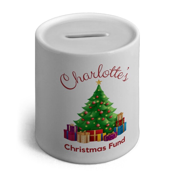 Personalised Christmas Fund Ceramic Money Box