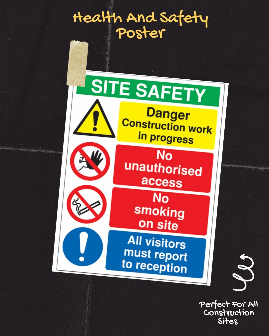 Printable Health and Safety Poster Construction Site Poster Etsy