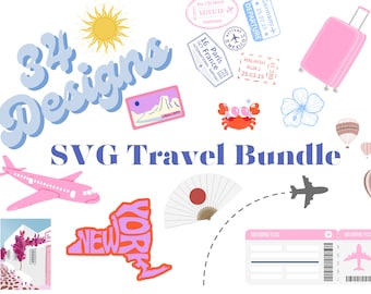 Travel SVG Bundle: Wanderlust Clipart, Explore Adventure, World Map SVG, Adventure Quotes - Instant Download - Digital Cut Files