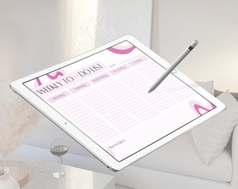 Simple Digital Weekly Planner, Goodnotes, Printable Planner, Weekly To Do List, Productivity Planner, Digital and Printable PDF
