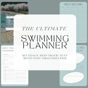 10+ Page Swim Training Bundle, Printable Swim Log, Digital Training Journal, Swim Tracker, Goodnotes, Swimming Training Journal