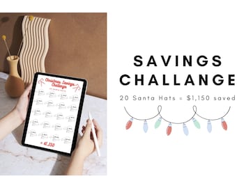 Digital and Printable Christmas Savings Challenge, Holiday Savings Challenge, Christmas Budget Planner, Christmas Savings Tracker, Goodnotes