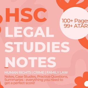 HSC Rechtsstudien Notizen, Kriminalität, Menschen-Rechte, Familienrecht | 100+ Seiten