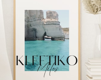 Kleftiko Travel Print Wall Art Kleftiko Greece Wall Hanging Home Decoration Kleftiko Gift Art Lovers Wall Art Print Wall Décor Greece Poster
