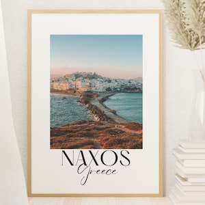 Naxos Greece Art, Naxos Greece, Greece Poster, Digital Wall Art Greece, Beach Art Print