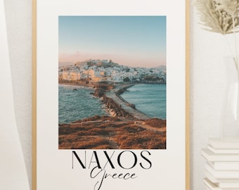 Naxos Greece Art, Naxos Greece, Greece Poster, Digital Wall Art Greece, Beach Art Print