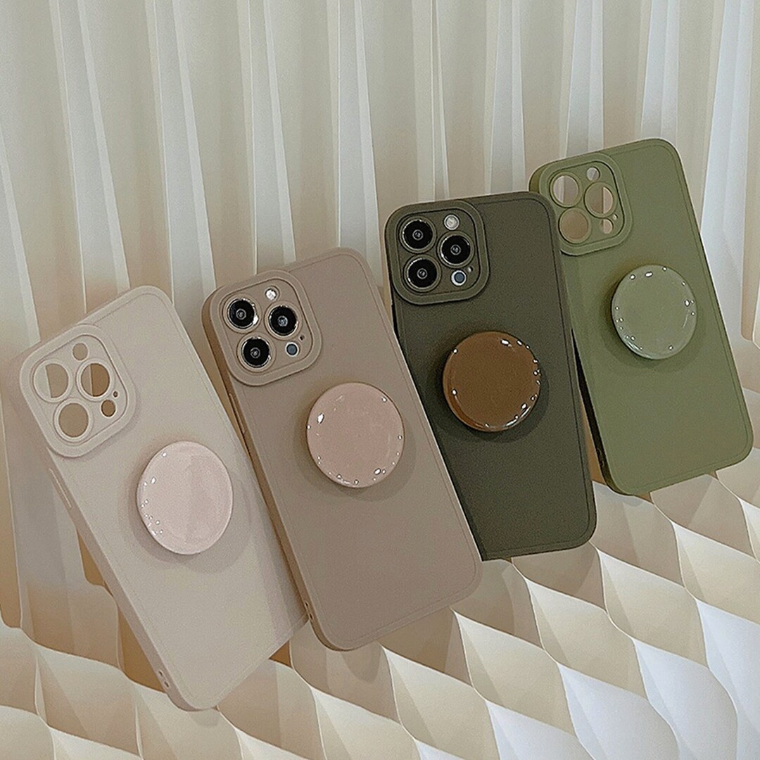 Fashion Matte iPhone Case With Pop Socket,luxury Phone Case Stand