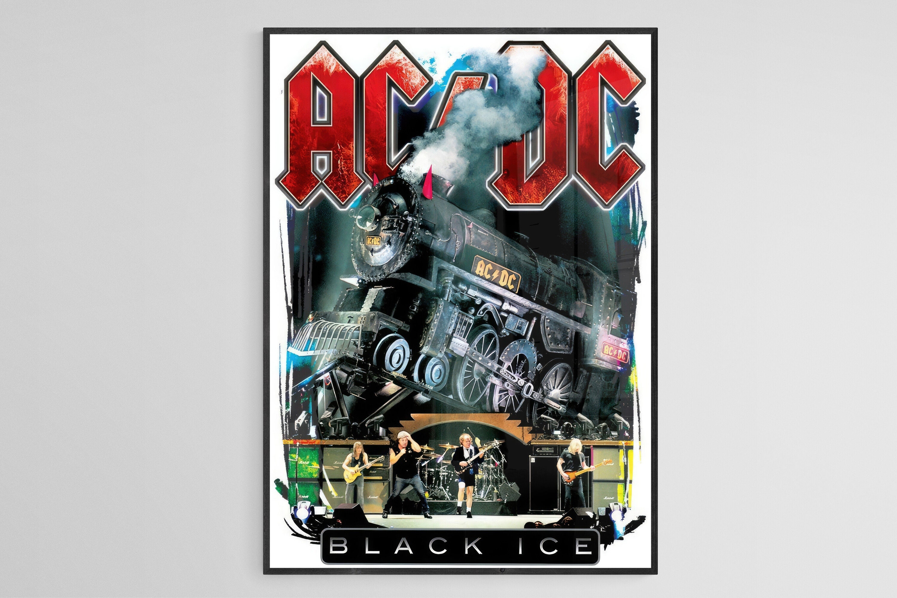 Music Etsy AC/DC Hardrock - Ice Poster Poster Black Fan Rock Art