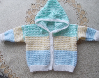 babys 0-3 months knitted jacket with hood