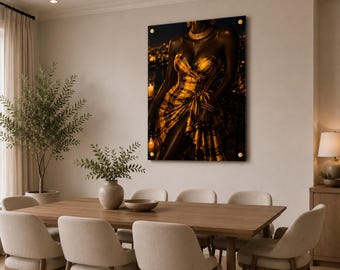 Sztuka ścienna z akrylu „We Wear Madras”, wystrój domu African Queen, wydruk artystyczny z melaniny, luksusowa sztuka ścienna w stylu glamour, wystrój salonu w stylu afrocentrycznym