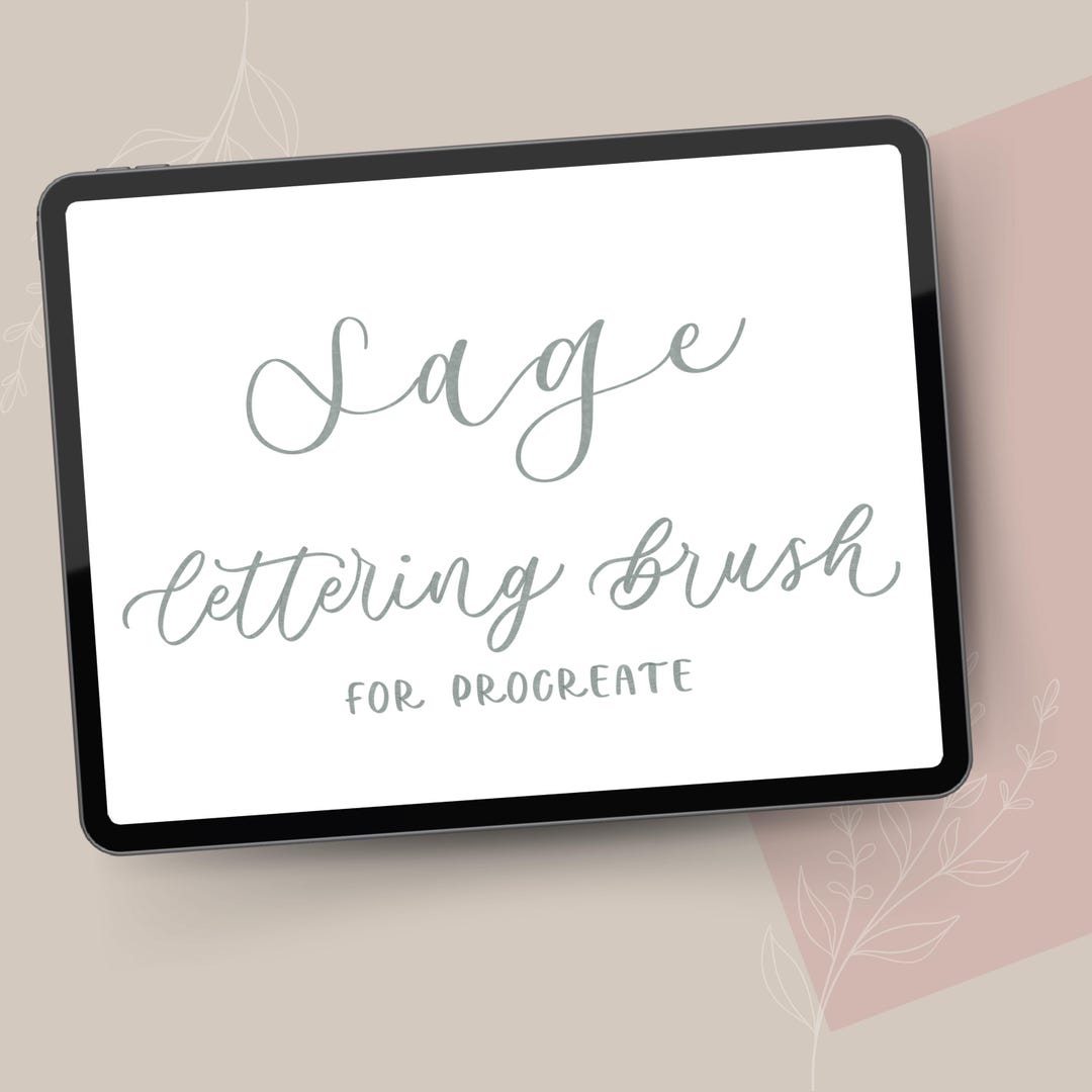 Textured Modern Calligraphy Procreate Brush, Digital Hand Lettering ...