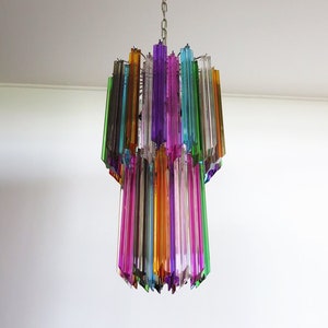 Murano multicolor chandelier - 46 prism quadrihedrons - Mariangela model