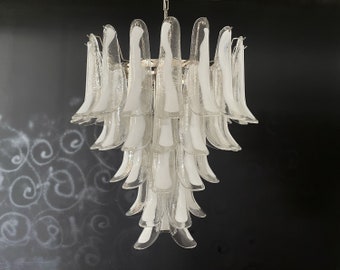 Italian vintage Murano chandelier in the manner of Mazzega - 52 glass petals