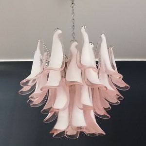 Fantastic Murano Glass Tube Chandelier - 36 pink glass tubes