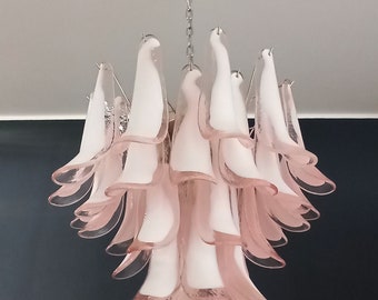 Fantastic Murano Glass Tube Chandelier - 36 pink glass tubes