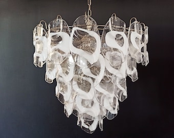 Huge Vintage Italian Murano chandelier lamp by Vistosi - 57 glasses