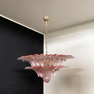 Żyrandol Murano Original Palmette, szkła RÓŻOWE