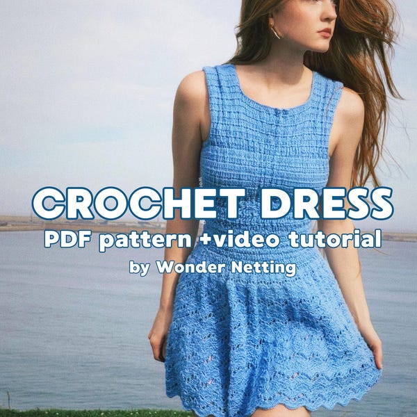 Patrón PDF para vestido de ganchillo + videotutorial - Vestido de verano