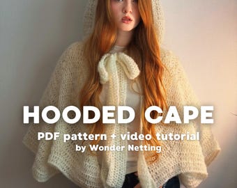 Crochet Hooded Cape PDF Pattern + Video Tutorial - Etsy
