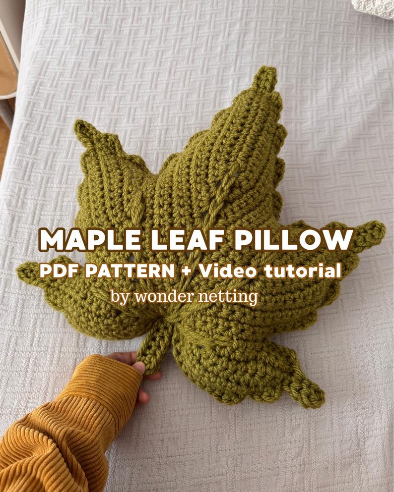 Net Pillow Pattern Crochet Maple Leaf Pillow Pattern PDF + Video Tutorial | Chunky Fall ...