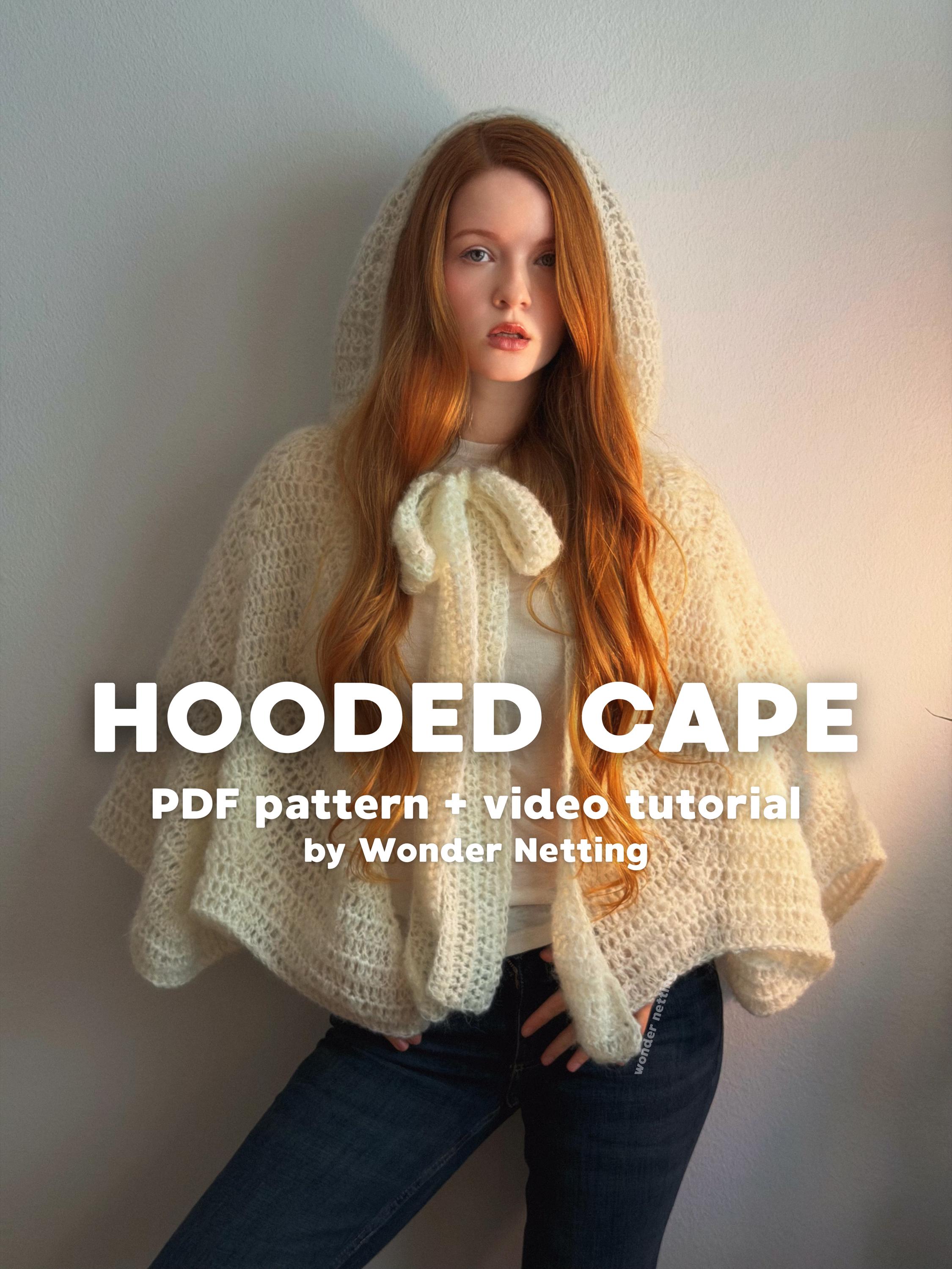 Crochet Hooded Cape PDF Pattern + Video Tutorial - Etsy