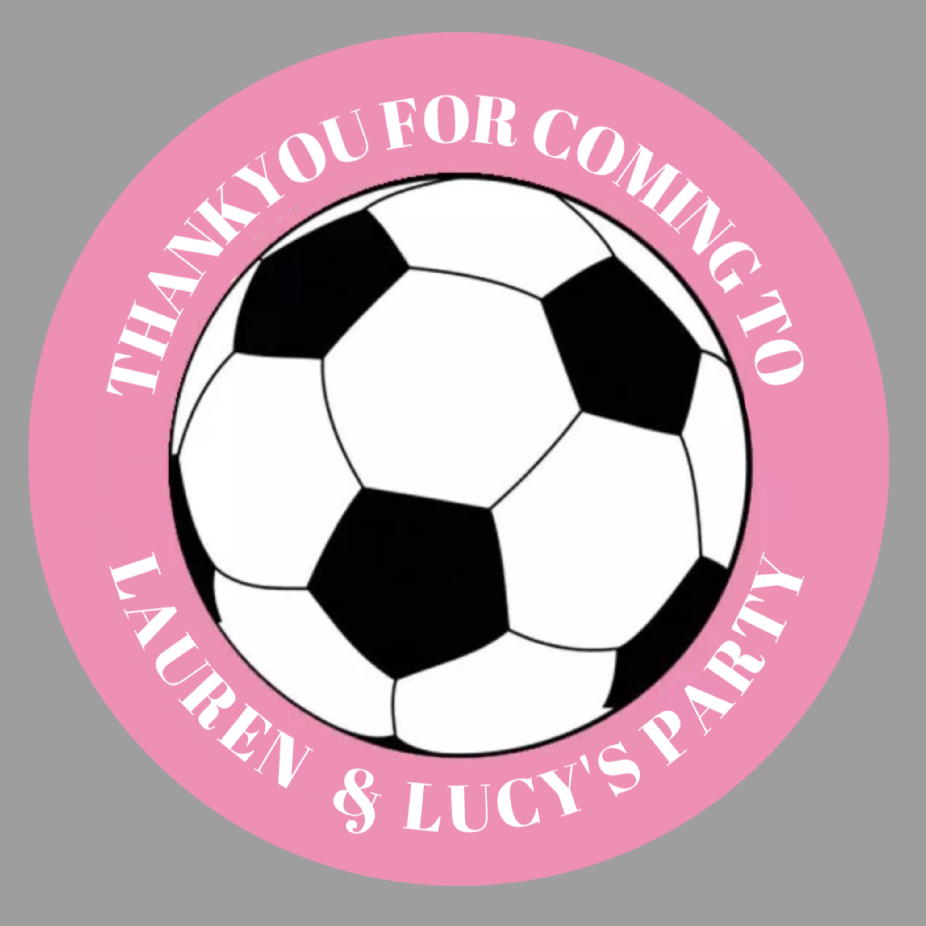 Personalised Football Sport Pink Girl Label - Birthday Party Bag Thank ...