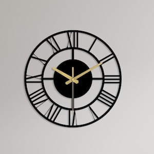 Large Metal Wall Clock: Modern Music-Themed Art Decor