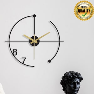 Minimalist Oversized Wall Clock, Mesh Wall Clock, Modern Large Wall Clock, Unique Wall Clock, Silent Wall Clock, Wanduhr, Horloge Murale