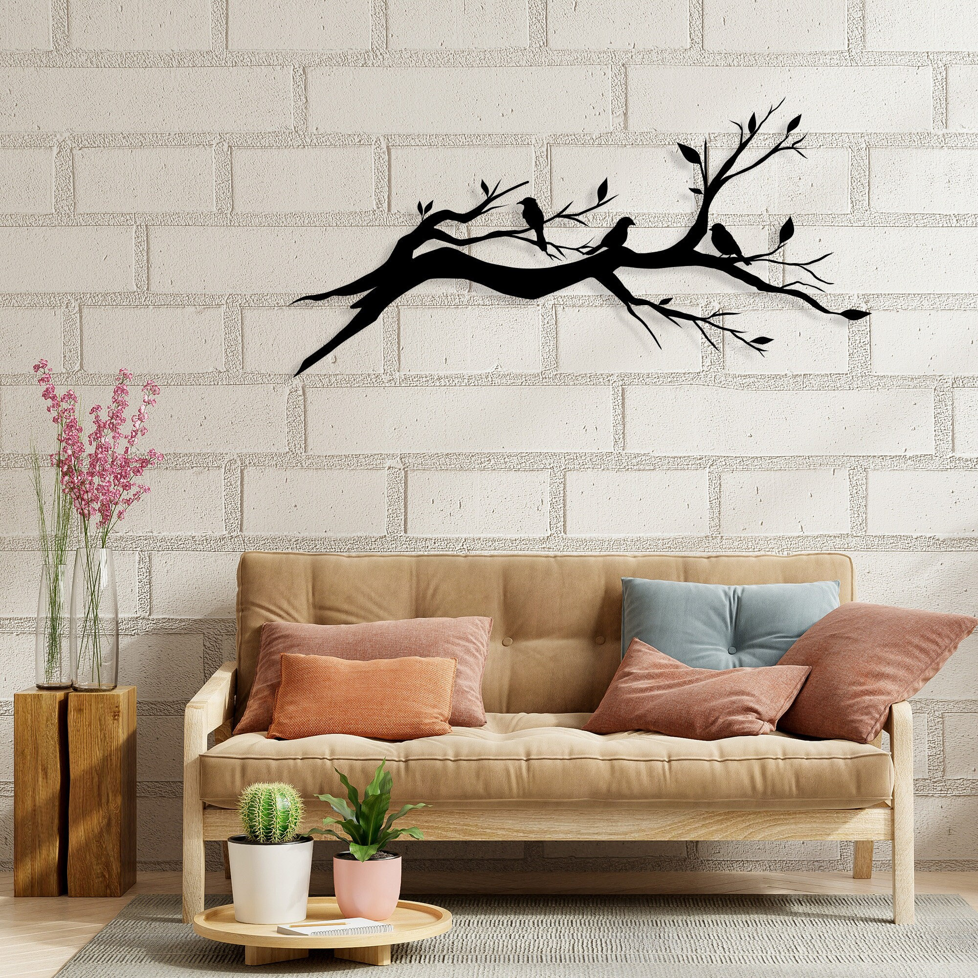 Black Bird Metal Wall Art: Modern Birds on Branch Decor - Etsy