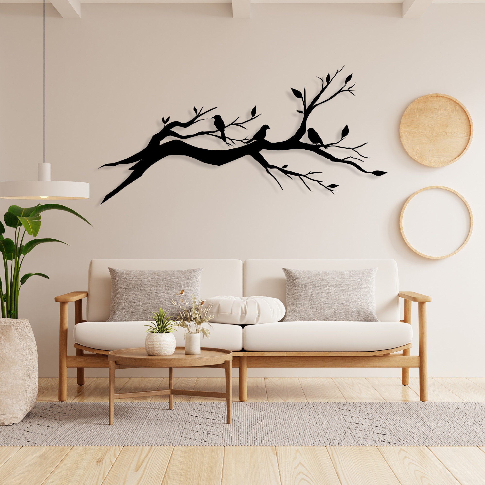 Black Bird Metal Wall Art: Modern Birds on Branch Decor - Etsy
