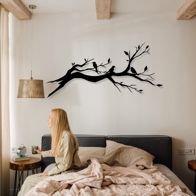 Black Bird Metal Wall Art: Modern Birds on Branch Decor - Etsy