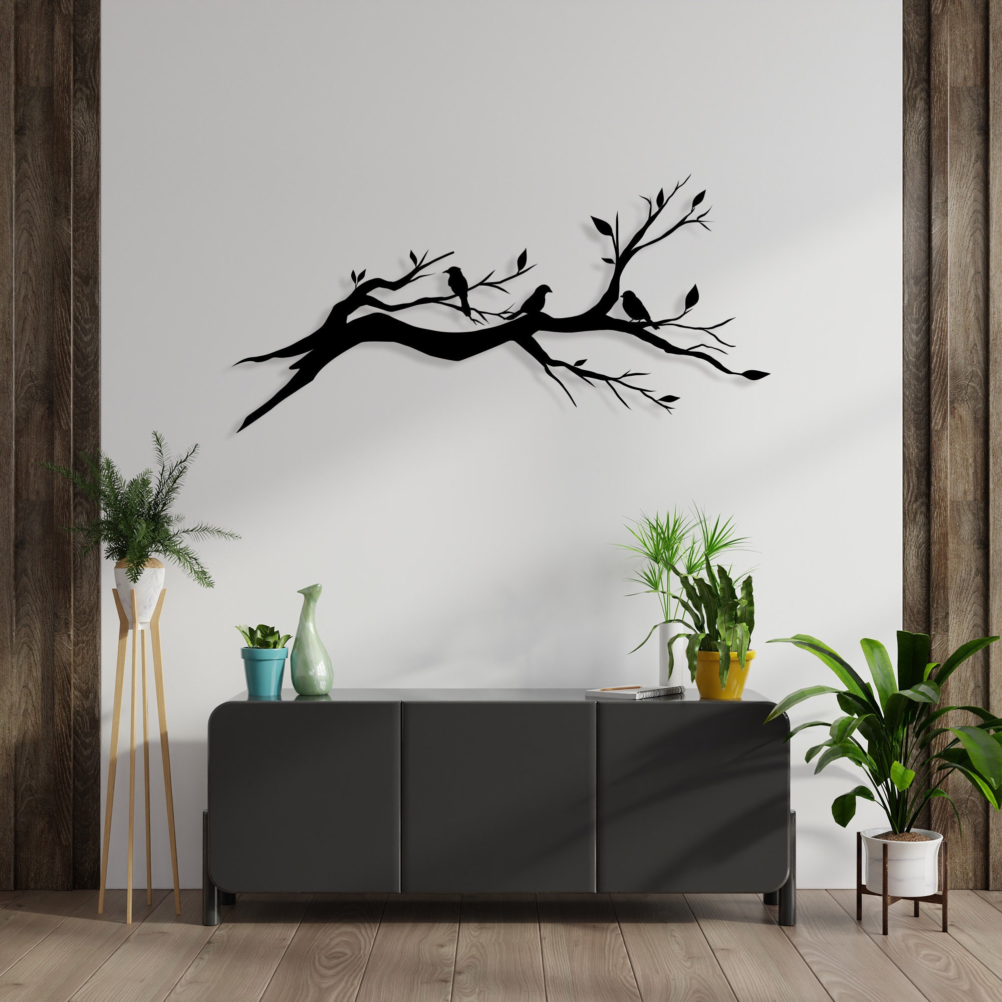 KOYILTD Metall-Wandkunst Schwarzer Vogel – Minimalistische Deko Für Wohnzimmer, Bad & Mehr