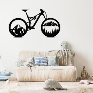 Mountain Bike Metal Wall Art: Rustic Cycling Decor