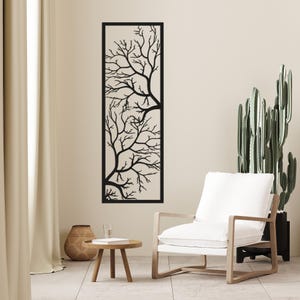 Tree Branch Metal Wall Art: Laser Cut Botanical Decor