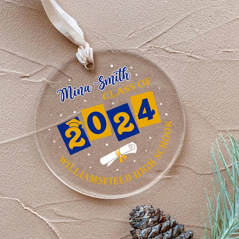 Custom Graduation Ornament Graduation Gifts Class of 2024 Etsy