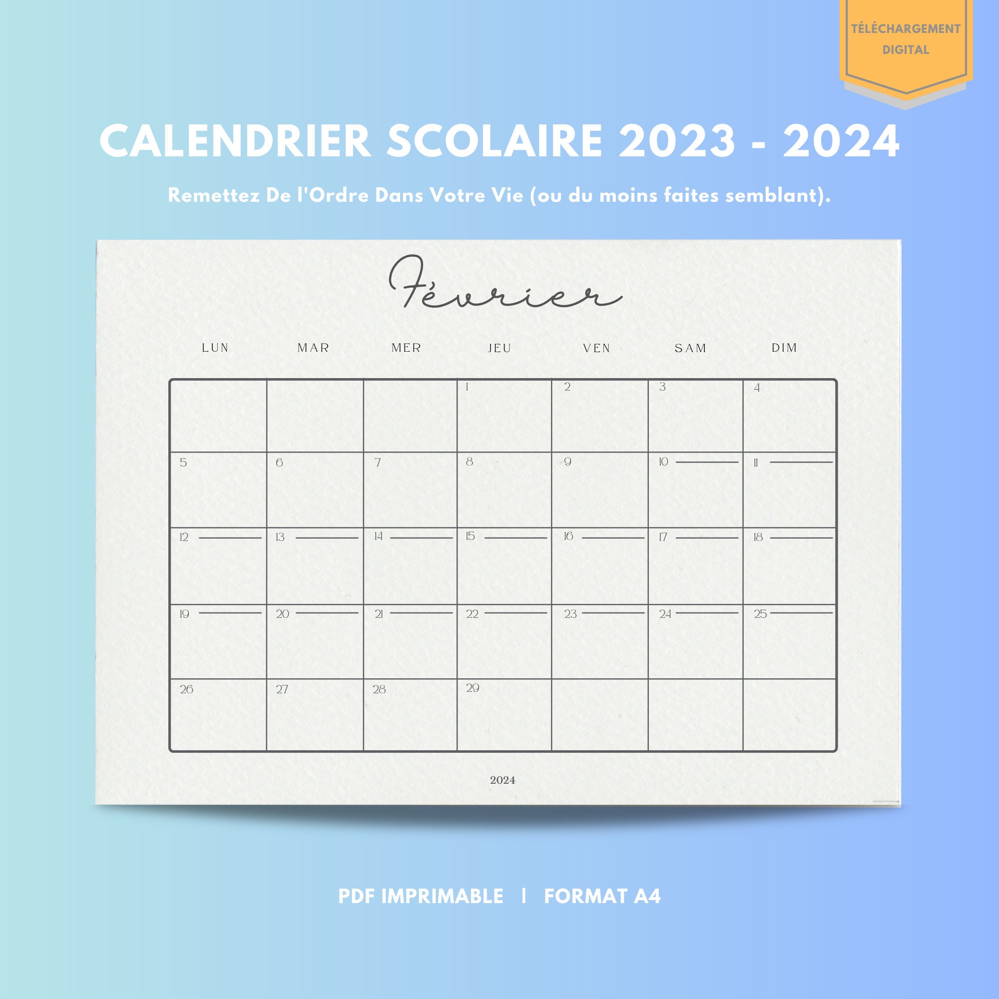 Calendriers 2023-2024