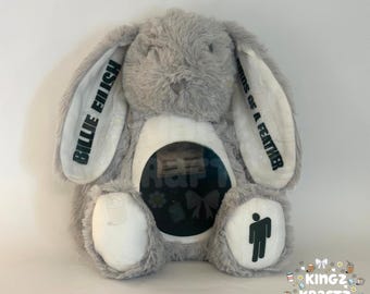 Billie Inspired Bunny | Personalised “BOAF” Grey Plush