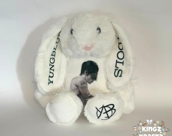 Coniglietto di peluche ispirato a Yungblud / Fan Art da collezione "IDOLS"